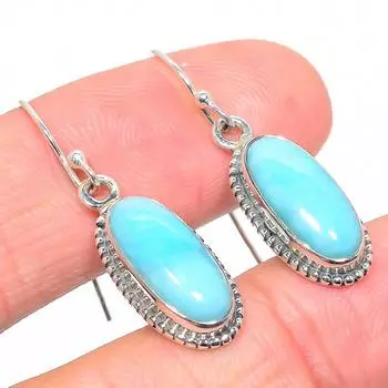 Natural Republic Larimar Gemstone Handmade 925 Solid Silver Earring 1.50 d7S55
