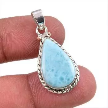 Natural Republic Larimar Gemstone Handmade 925 Solid Silver Pendant 1.50 R9w51