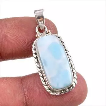 Natural Republic Larimar Gemstone Handmade 925 Solid Silver Pendant 1.50 G1U02