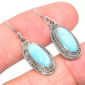 Natural Republic Larimar Gemstone Handmade 925 Solid Silver Earring 1.50 U2d64