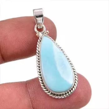 Natural Republic Larimar Gemstone Handmade 925 Solid Silver Pendant 1.50 G4E20