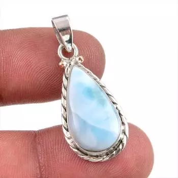 Natural Republic Larimar Gemstone Handmade 925 Solid Silver Pendant 1.50 l6P03