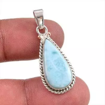 Natural Republic Larimar Gemstone Handmade 925 Solid Silver Pendant 1.50 N4w62