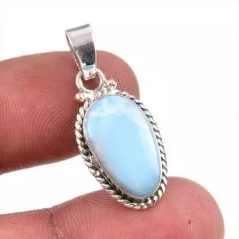 Natural Republic Larimar Gemstone Handmade 925 Solid Silver Pendant 1.50 D8n99