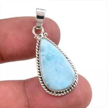 Natural Republic Larimar Gemstone Handmade 925 Solid Silver Pendant 1.50 K5c59