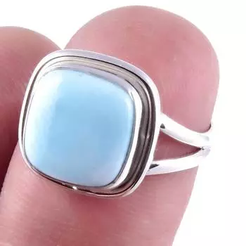 Natural Republic Larimar Gemstone Handmade 925 Sterling Silver Ring S.6 c6B75