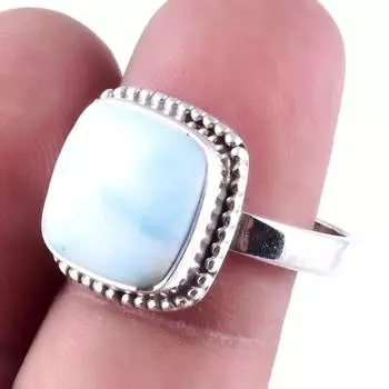 Natural Republic Larimar Gemstone Handmade 925 Sterling Silver Ring S.9 j2O96