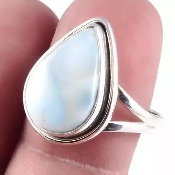 Natural Republic Larimar Gemstone Handmade 925 Sterling Silver Ring S.9 T5E70