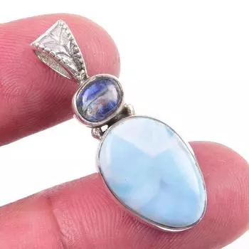Natural Republic Larimar,Kyanite Gemstone 925 Solid Silver Pendant 1.25 M9c63