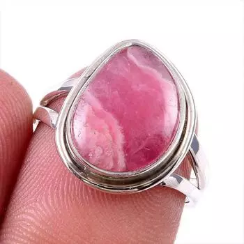 Natural Rhodochrosite Gemstone 925 Solid Sterling Silver Jewelry Ring S.7 S7w29