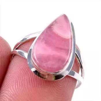 Natural Rhodochrosite Gemstone 925 Solid Sterling Silver Jewelry Ring S.6 T9m17