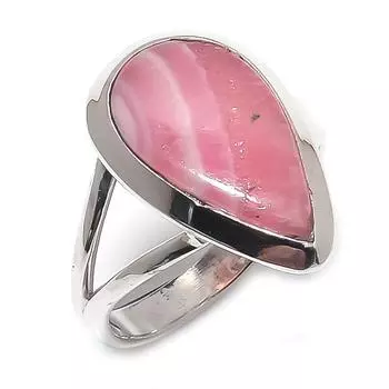 Natural Rhodochrosite Gemstone 925 Solid Sterling Silver Jewelry Ring S.7 o4V21