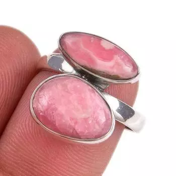 Natural Rhodochrosite Gemstone 925 Solid Sterling Silver Jewelry Ring S.7.5 t1P29