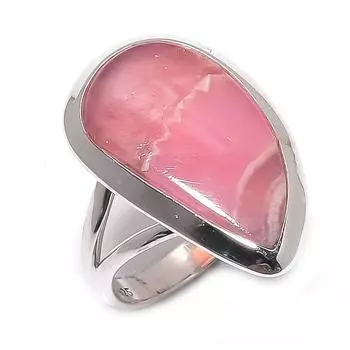 Natural Rhodochrosite Gemstone 925 Solid Sterling Silver Jewelry Ring S.6 k8S52
