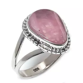 Natural Rhodochrosite Gemstone 925 Solid Sterling Silver Jewelry Ring S.8 L6H76