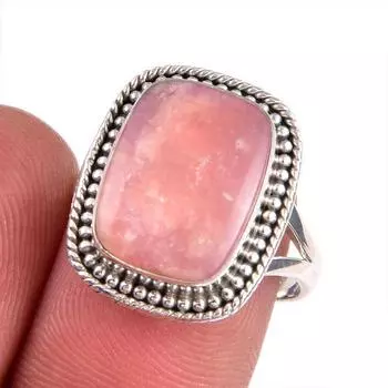 Natural Rhodochrosite Gemstone 925 Solid Sterling Silver Jewelry Ring S.7.7 I1N31