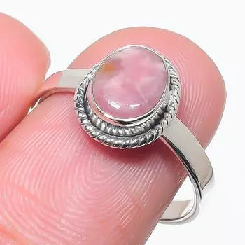 Natural Rhodochrosite Gemstone Handmade 925 Solid Silver Jewelry Ring S.9 f3l03