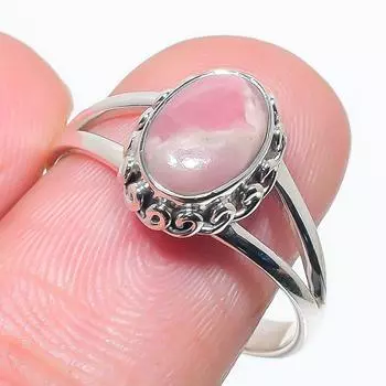 Natural Rhodochrosite Gemstone Handmade 925 Solid Silver Jewelry Ring S.9 Y7s97