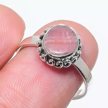 Natural Rhodochrosite Gemstone Handmade 925 Solid Silver Jewelry Ring S.8 A2N39