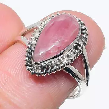 Natural Rhodochrosite Gemstone Handmade 925 Solid Silver Jewelry Ring S.7 M5h97