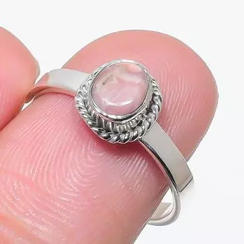 Natural Rhodochrosite Gemstone Handmade 925 Solid Silver Jewelry Ring S.8 q7e81