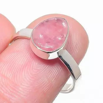 Natural Rhodochrosite Gemstone Handmade 925 Solid Silver Jewelry Ring S.8 r4I30