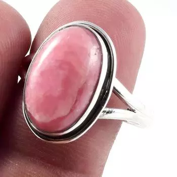 Natural Rhodochrosite Gemstone Handmade 925 Solid Silver Gift Ring S.10.5 Q8y51