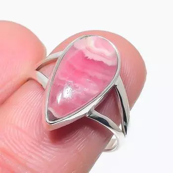 Natural Rhodochrosite Gemstone Handmade 925 Solid Silver Jewelry Ring S.7 b6d68