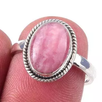 Natural Rhodochrosite Gemstone Handmade 925 Solid Sterling Silver Ring S.7 P0l82