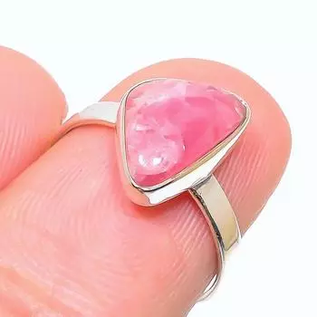Natural Rhodochrosite Gemstone Handmade 925 Solid Sterling Silver Ring S.7 w5U28