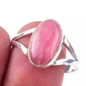 Natural Rhodochrosite Gemstone Handmade 925 Solid Sterling Silver Ring S.10 R7c42