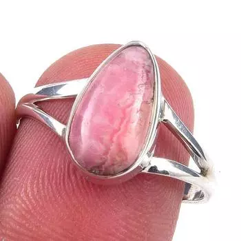 Natural Rhodochrosite Gemstone Handmade 925 Solid Sterling Silver Ring S.8 S4N72