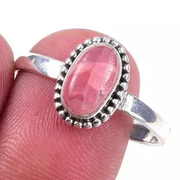 Natural Rhodochrosite Gemstone Handmade 925 Solid Sterling Silver Ring S.10 e6W54