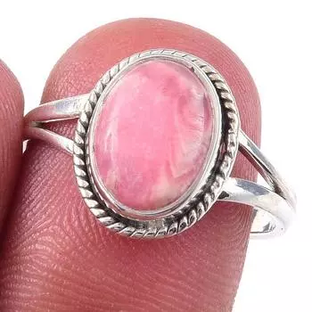 Natural Rhodochrosite Gemstone Handmade 925 Solid Sterling Silver Ring S.8 H0G69