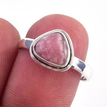 Natural Rhodochrosite Gemstone Handmade 925 Solid Sterling Silver Ring S.8 I9W57