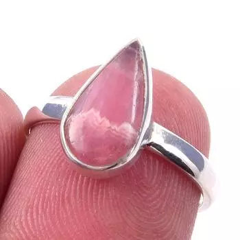 Natural Rhodochrosite Gemstone Handmade 925 Solid Sterling Silver Ring S.6 O2c81