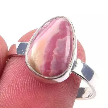 Natural Rhodochrosite Gemstone Handmade 925 Solid Sterling Silver Ring S.9 E5u27