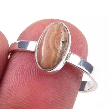 Natural Rhodochrosite Gemstone Handmade 925 Solid Sterling Silver Ring S.7 k6c42