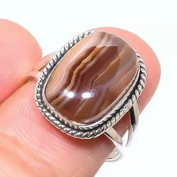 Natural Rhodochrosite Gemstone Handmade 925 Solid Sterling Silver Ring S.8 b2H53