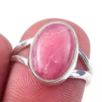 Natural Rhodochrosite Gemstone Handmade 925 Solid Sterling Silver Ring S.6 R5v18