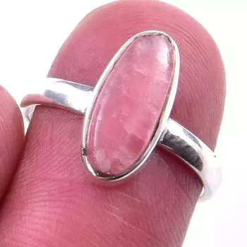 Natural Rhodochrosite Gemstone Handmade 925 Solid Sterling Silver Ring S.6 y7D86