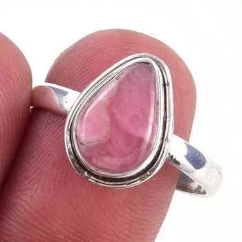 Natural Rhodochrosite Gemstone Handmade 925 Solid Sterling Silver Ring S.10 B4G34