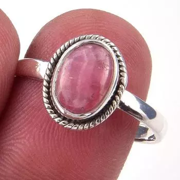 Natural Rhodochrosite Gemstone Handmade 925 Solid Sterling Silver Ring S.9 e0E18