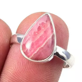 Natural Rhodochrosite Gemstone Handmade 925 Solid Sterling Silver Ring S.8 t3k93