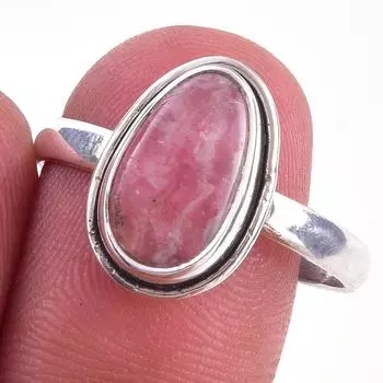 Natural Rhodochrosite Gemstone Handmade 925 Solid Sterling Silver Ring S.10 f7b59