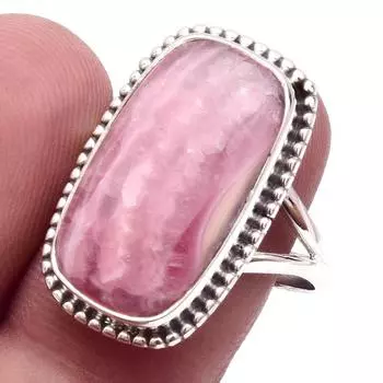 Natural Rhodochrosite Gemstone Handmade 925 Sterling Silver Gift Ring S.9 U3J08
