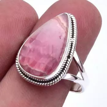 Natural Rhodochrosite Gemstone Handmade 925 Sterling Silver Gift Ring S.10 Z0z75
