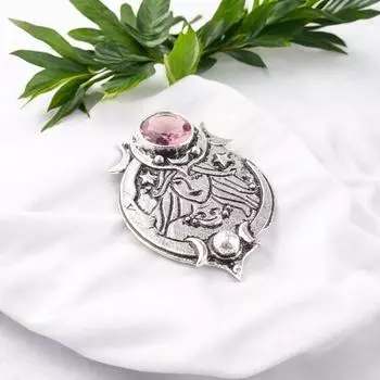 Natural Rhodolite Gemstone 925 Oxidized Silver Women s Necklace Pendant 1.63 CP-22-05