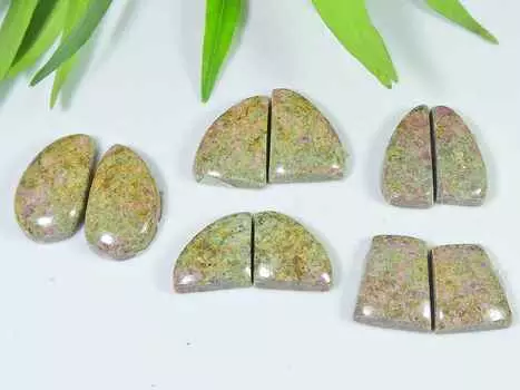 Natural Rhodonite Matched Earring Pair 5Pcs Cabochon Loose Gemstone 13-29MM RQ-2796