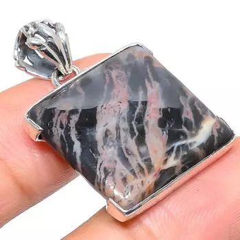 Natural Rhyolite Gemstone Handmade 925 Solid Sterling Silver Pendant 1.50 W8V53